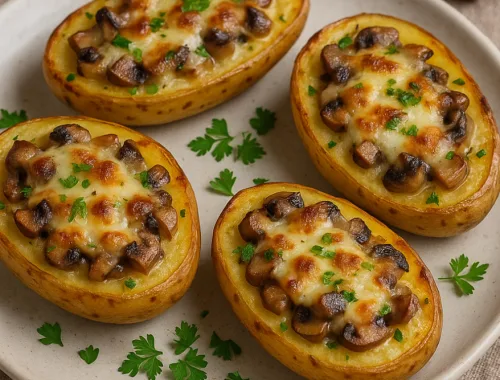 Un piatto gustoso con le barchette del sottobosco