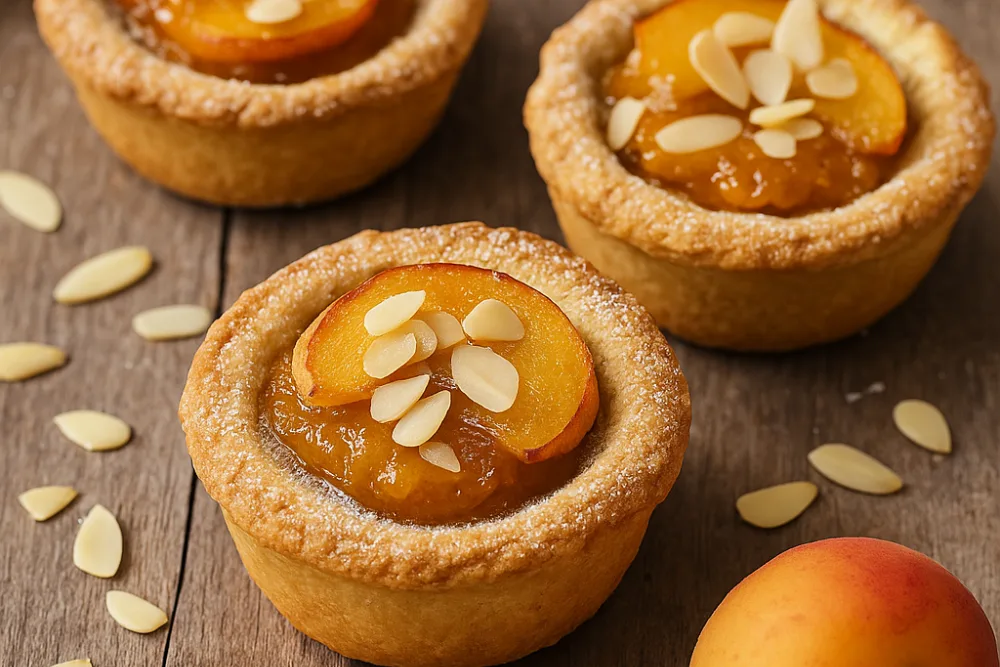 Tortine con zucca, arancia e pesche caramellate